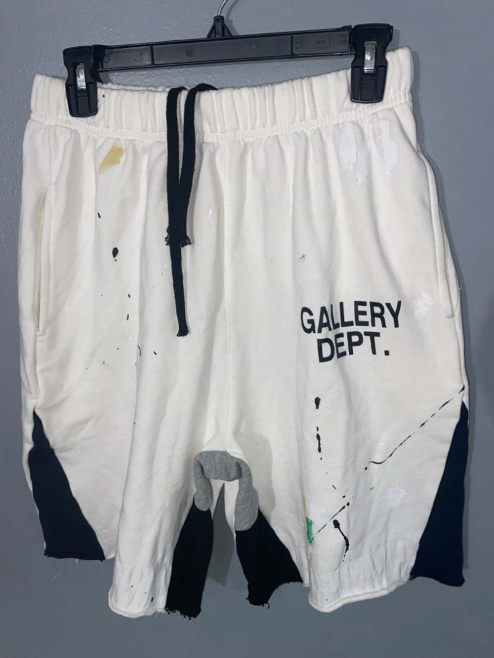 Gallery Dept White Paint-Splash Drawstring Shorts